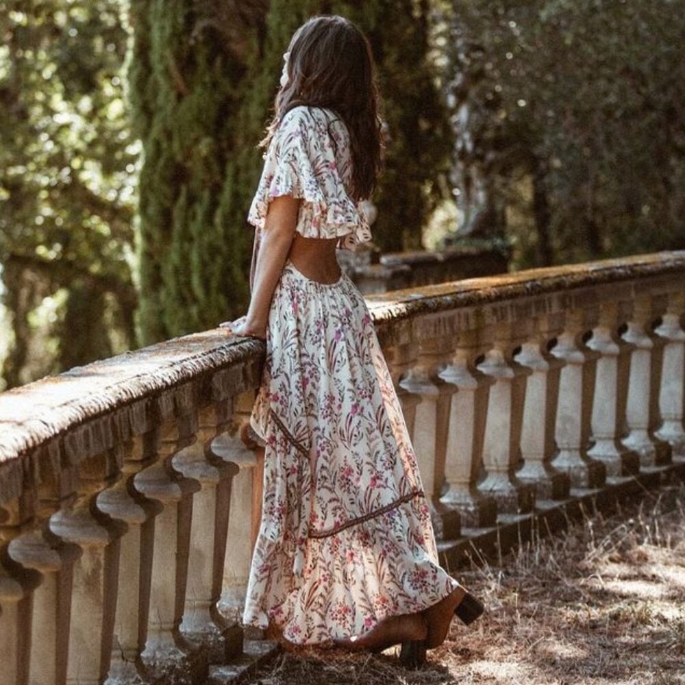 Spell & the Gypsy Collective Maisie Bambi Strawberries & Cream cutout dress